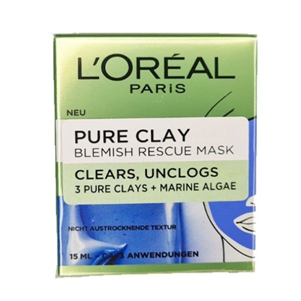Loreal Absolute Pure Clay Blemish Rescue Face Mask 15ml X 6 - Image 1