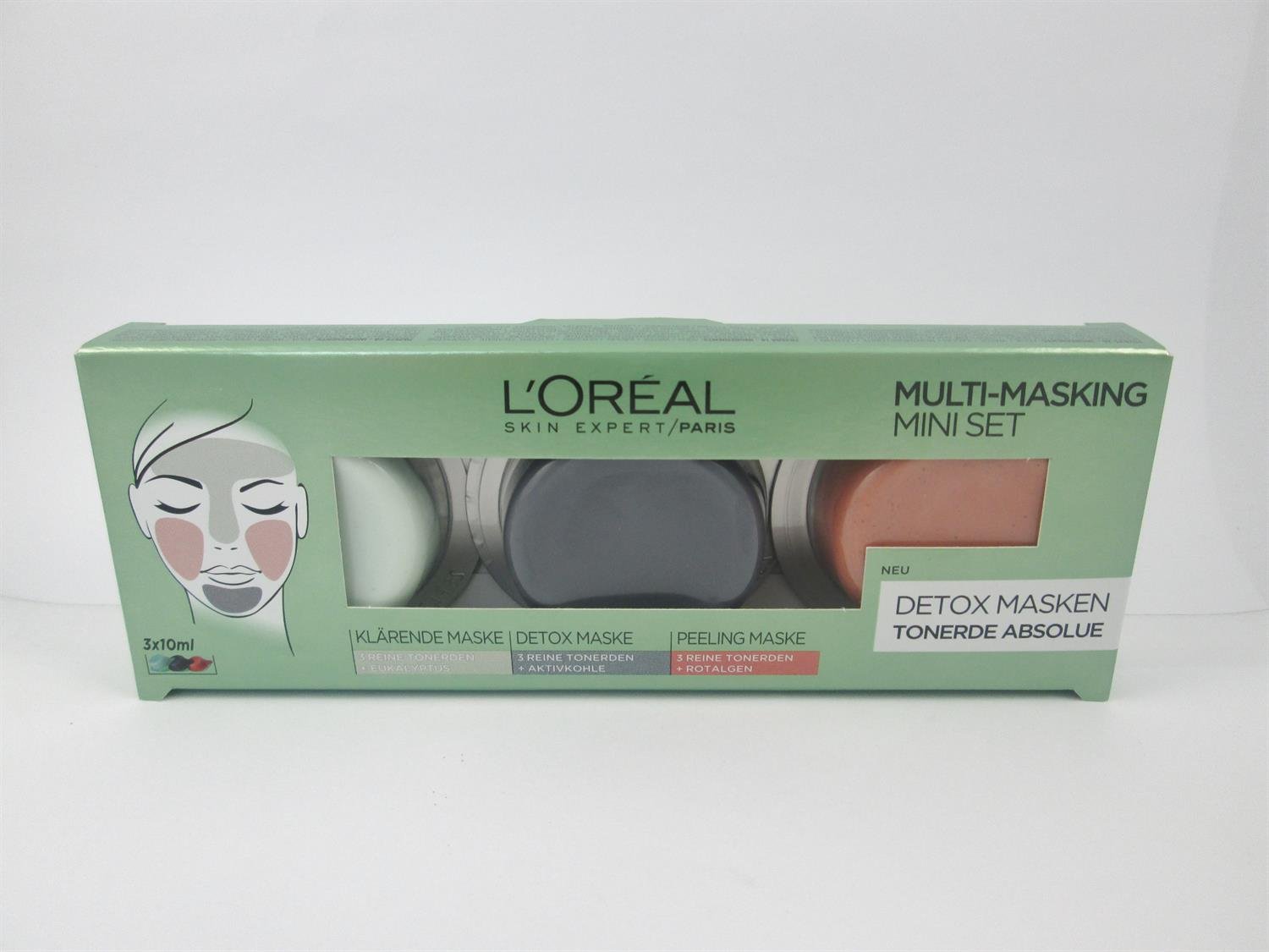 Loreal_Skincare_Mini_Mask_Set_Clarify_Detox_Glow (1) Loreal Multi-Masking Detox-Box (German) X 24 - Image 1