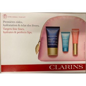 Clarins Trio Gift Set Targets Fine Lines, Hydrates & Perfects Lips X 3