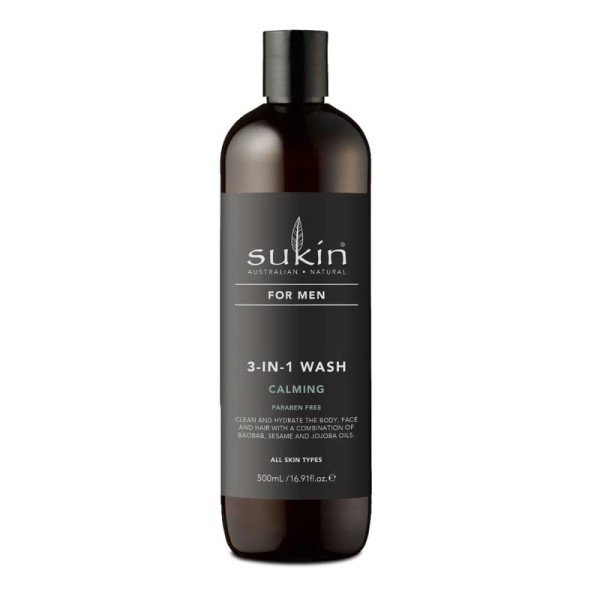 Sukin Mens Bodywash 3-in-1 Calming 500ml X 4 Sukin Mens Bodywash 3-in-1 Calming 500ml X 4