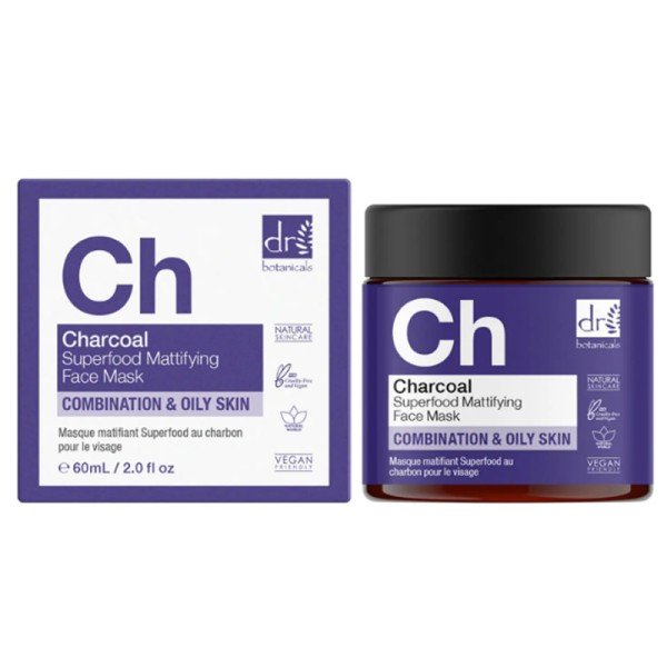 Dr Botanicals Charcoal Superfood Mattifying Face Mask 60ml X 6-1 Dr Botanicals Charcoal Superfood Mattifying Face Mask 60ml X 6-1