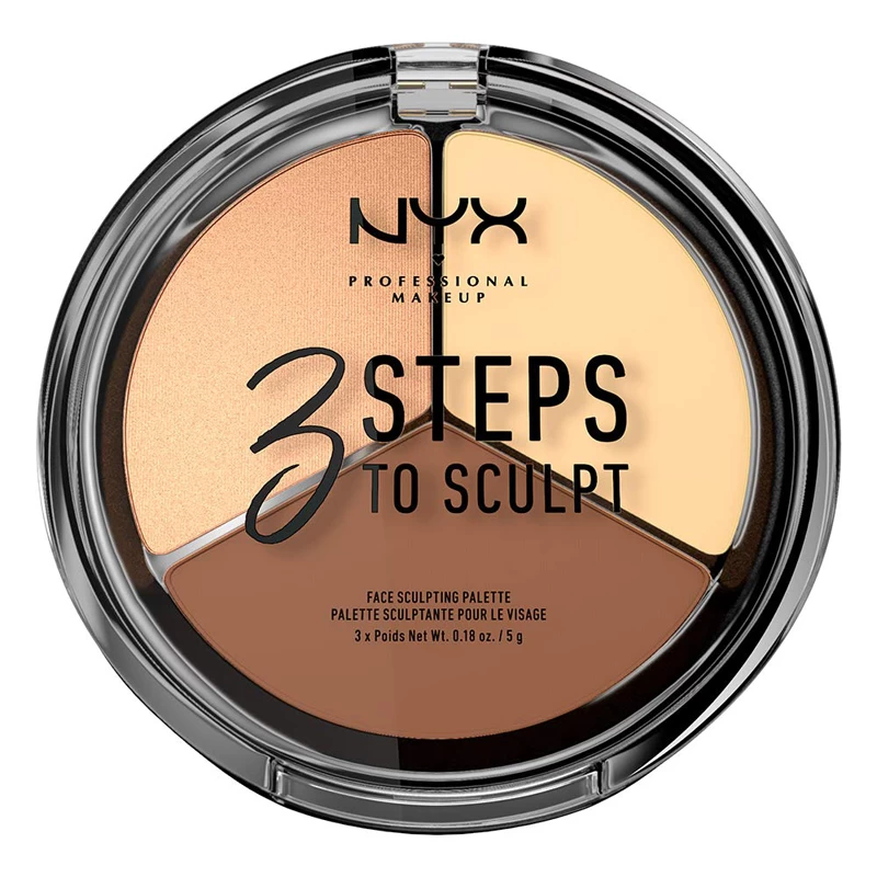NYX 3 Steps To Sculpt Face Sculpting Palette Light X 3 NYX 3 Steps To Sculpt Face Sculpting Palette Light X 3