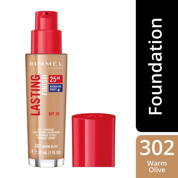 Rimmel Lasting Finish 25H Foundation 30ml 302 Warm Olive Rimmel Lasting Finish 25H Foundation 30ml 302 Warm Olive X 3 - Image 1
