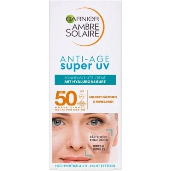 Garnier Ambre Solaire Super UV Anti-Age SPF50 Sun Cream 50ml X 6 Garnier Ambre Solaire Super UV Anti-Age SPF50 Sun Cream 50ml X 6