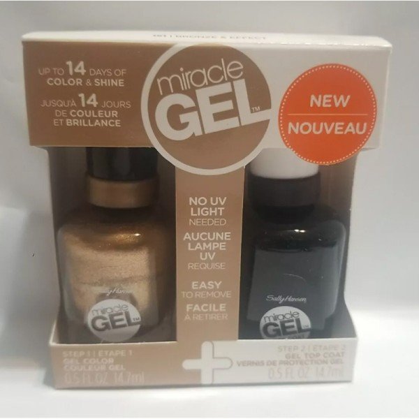 Sally Hansen Miracle Gel Kit Polish & Top Coat 151 Bronze & Effect X 4