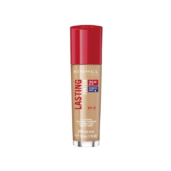 Rimmel Lasting Finish 25H Foundation 30ml 203 True Beige X 3 - Image 1