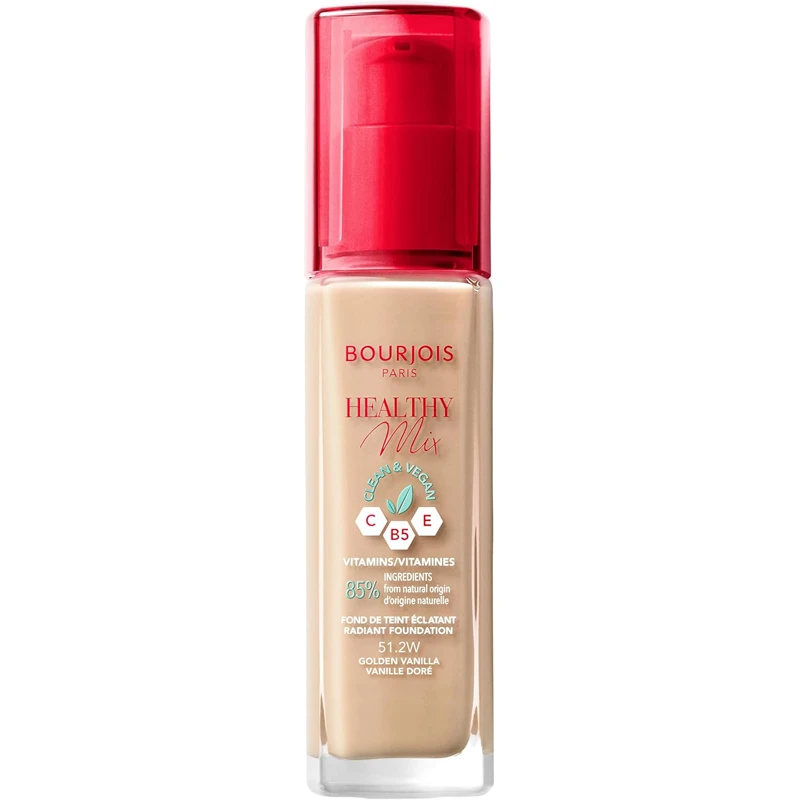 Bourjois Healthy Mix Clean & Vegan Foundation 51-2W Golden Vanilla X 3 Bourjois Healthy Mix Clean & Vegan Foundation 51.2W Golden Vanilla X 3