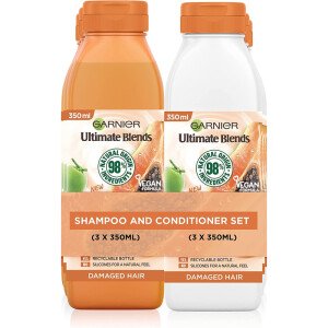 Garnier Ultimate Blends Hair Food Papaya 3X Shampoo + 3X Conditioner Damaged Hair 350ml
