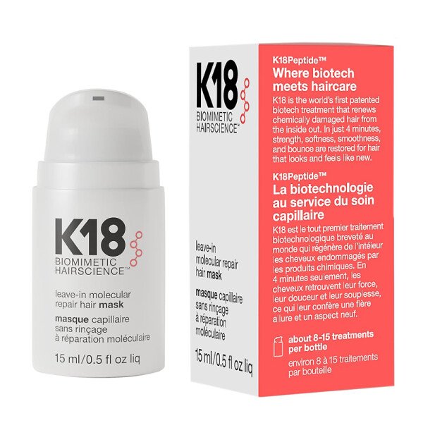 K18 Leave-In Molecular Repair Hair Mask 15ml K18 Leave-In Molecular Repair Hair Mask 15ml