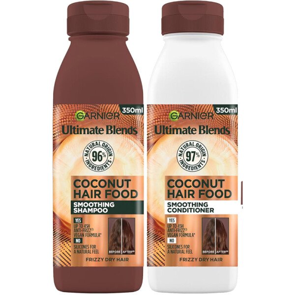 Garnier Ultimate Blends Hair Food Coconut 3X Shampoo + 3X Conditioner Dry Hair 350ml Garnier Ultimate Blends Hair Food Coconut 3X Shampoo + 3X Conditioner Dry Hair 350ml