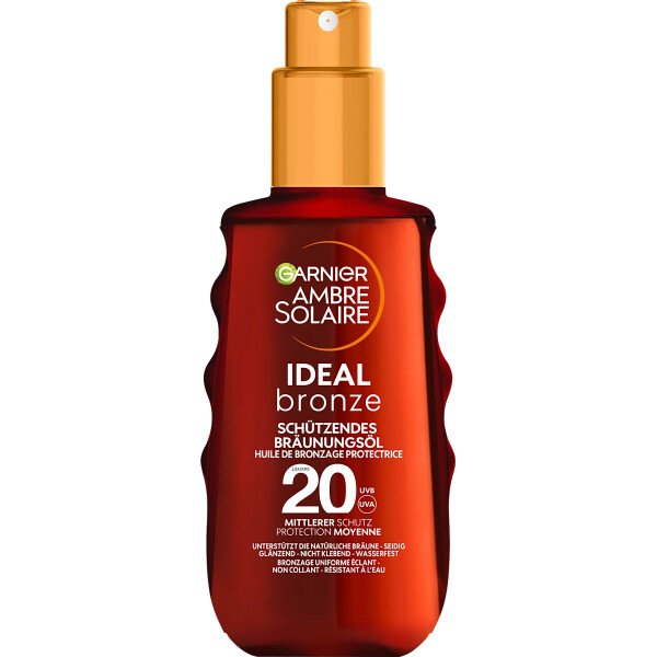 Garnier Ambre Solaire Ideal Bronze SPF20 Tan Enhancing Protection Oil 150ml X 6 - Image 1