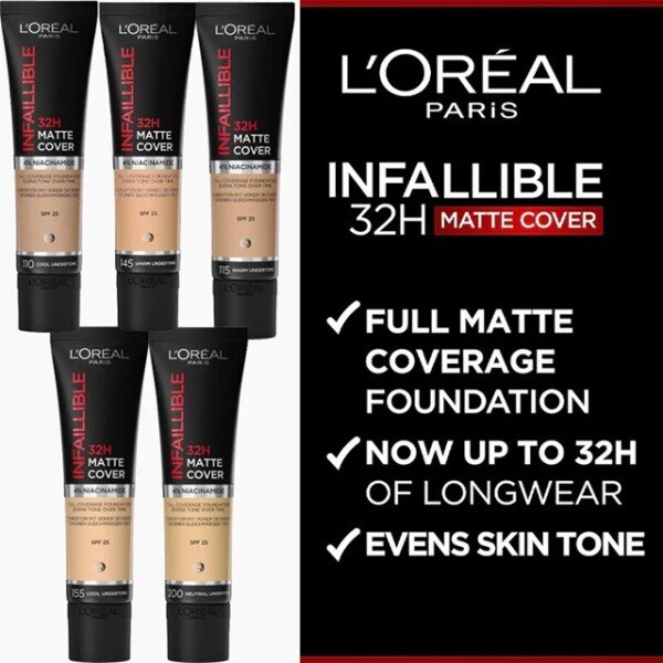 Loreal Infallible 32H Matte Cover Foundation Assorted X 24 - Image 1