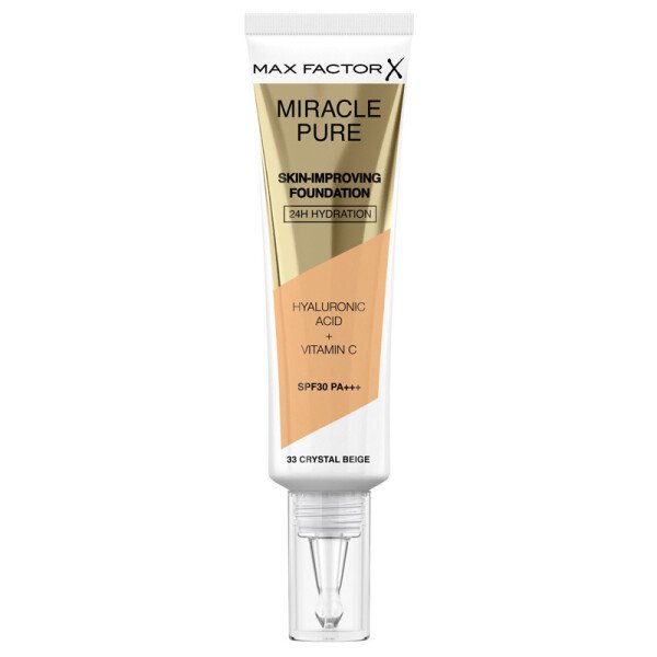 Max Factor Miracle Pure Foundation 33 Crystal Beige X 3 Max Factor Miracle Pure Foundation 33 Crystal Beige X 3