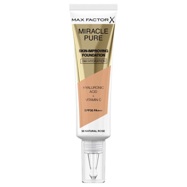 Max Factor Miracle Pure Foundation 50 Natural Rose X 3 Max Factor Miracle Pure Foundation 50 Natural Rose X 3