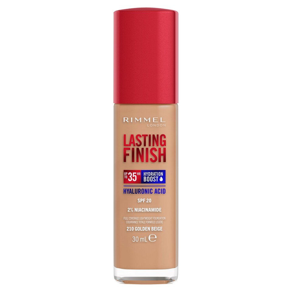 Rimmel Lasting Finish 35Hr Foundation 210 Golden Beige Rimmel Lasting Finish 35Hr Foundation 210 Golden Beige X 3 - Image 1