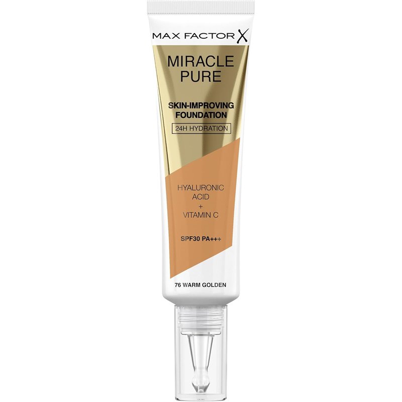 Max Factor Miracle Pure Foundation 30ml 76 Warm Golden X 3 Max Factor Miracle Pure Foundation 30ml 76 Warm Golden X 3